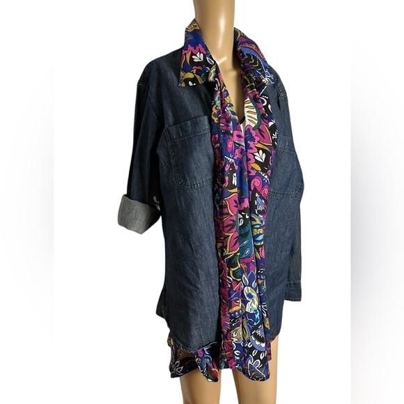 Jean shirt, Blue denim shirt LEE Riders, NWT!western,cotton XL,festival,outdoor - Picture 13 of 15